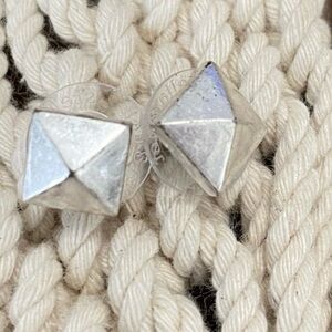 Stella & Dot Cleopatra Silver Stud Earrings